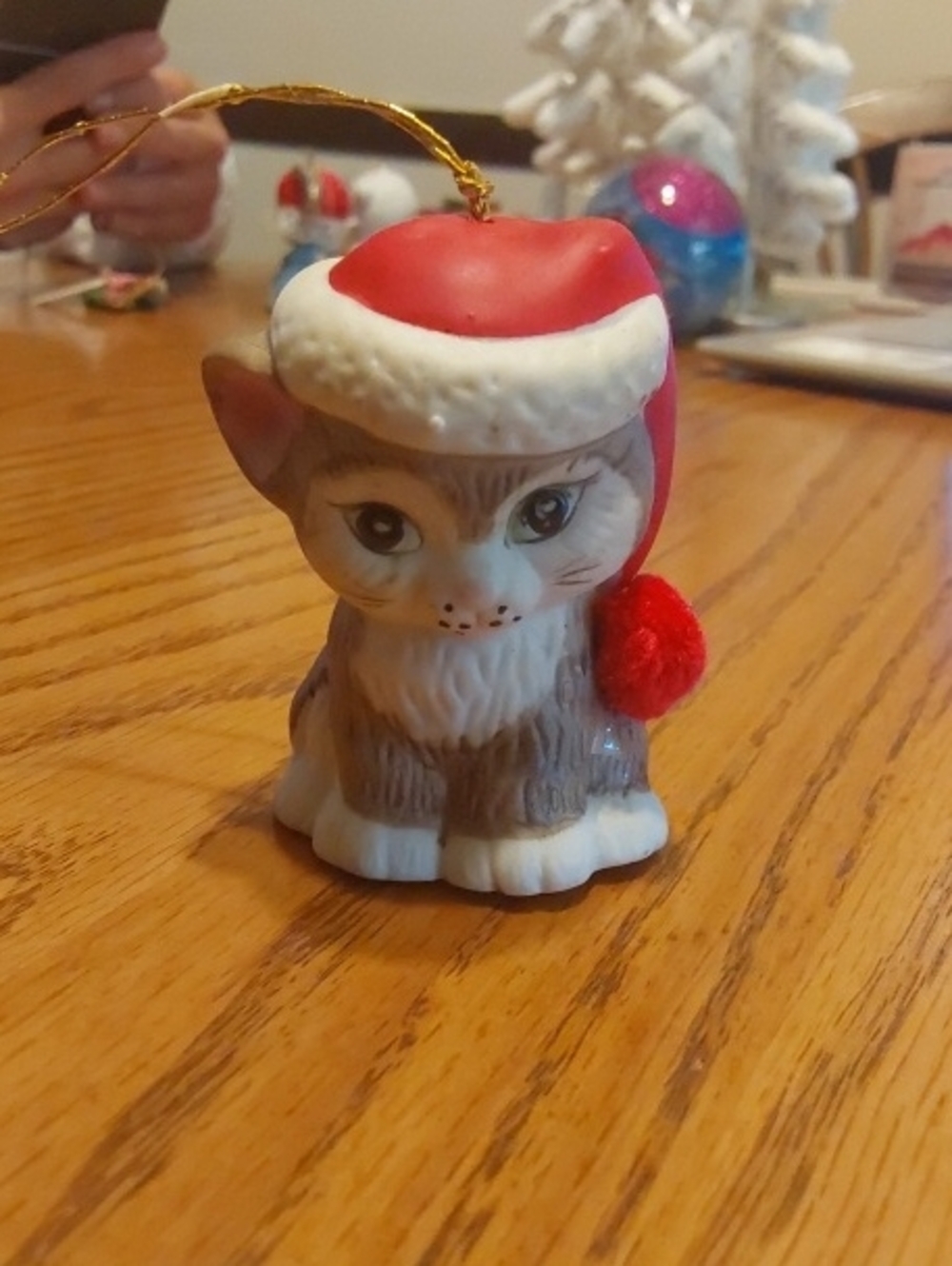 Vintage Jasco Lil Chimers Bisque Porcelain Cat Bell Ornament